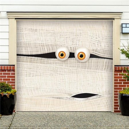 MY DOOR DECOR My Door Decor 285903HALL-006 7 x 8 ft. Halloween Mummy Face Halloween Door Mural Sign Car Garage Banner Decor; Multi Color 285903HALL-006